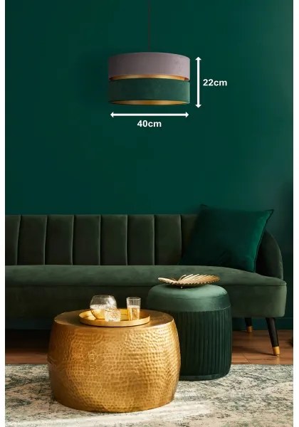 Duolla - Lampadario a sospensione con filo DUO 1xE27/15W/230V diametro 40 cm grigio/verde/oro