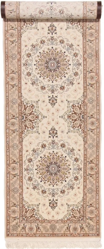 Isfahan Tappeto persiano 90x410 Rosa (Iran) Annodato A Mano