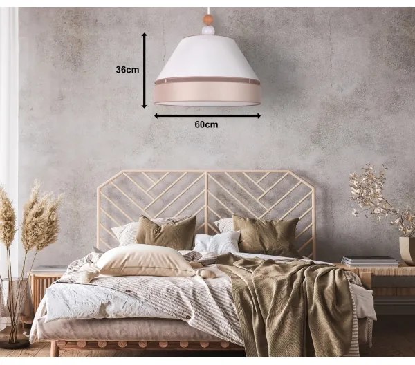 Duolla - Lampadario a sospensione con filo AVIGNON 1xE27/15W/230V diametro 60 cm bianco/beige