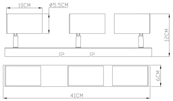 Globo 57911-3G - Faretto ROBBY 3xGU10/35W/230V grigio/marrone