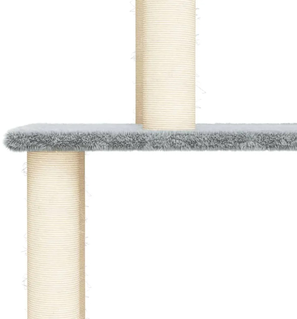 Albero per gatti con tiragraffi in sisal grigio chiaro 183 cm