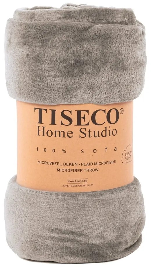 Copriletto grigio tortora in micropile 220x240 cm Plaid – Tiseco Home Studio