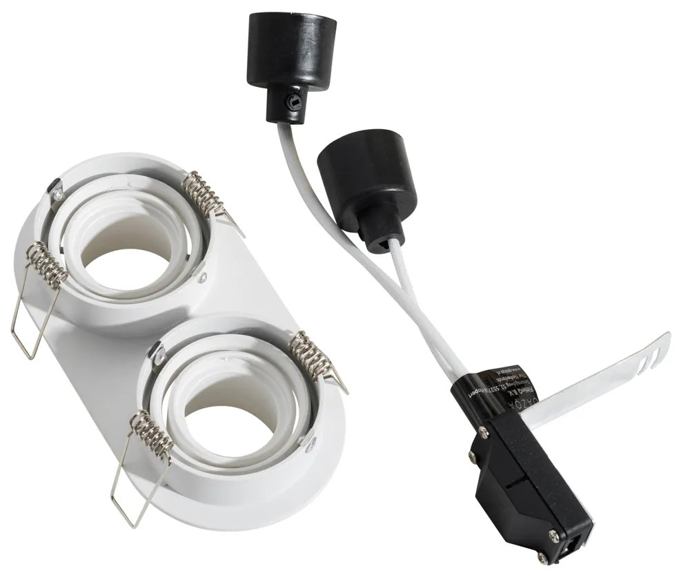 Set di 6 faretti da incasso bianchi GU10 35mm orientabili 2 luci - Installa