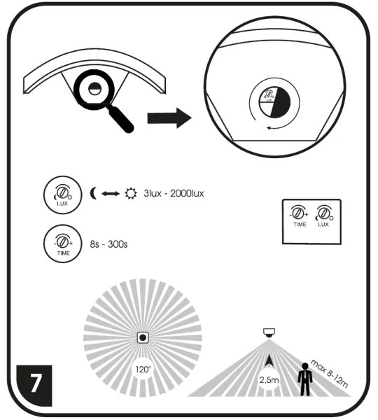 Ecolite Z1107/PIR-CR - Applique a LED da esterno con sensore STYL LED/8W/230V IP44