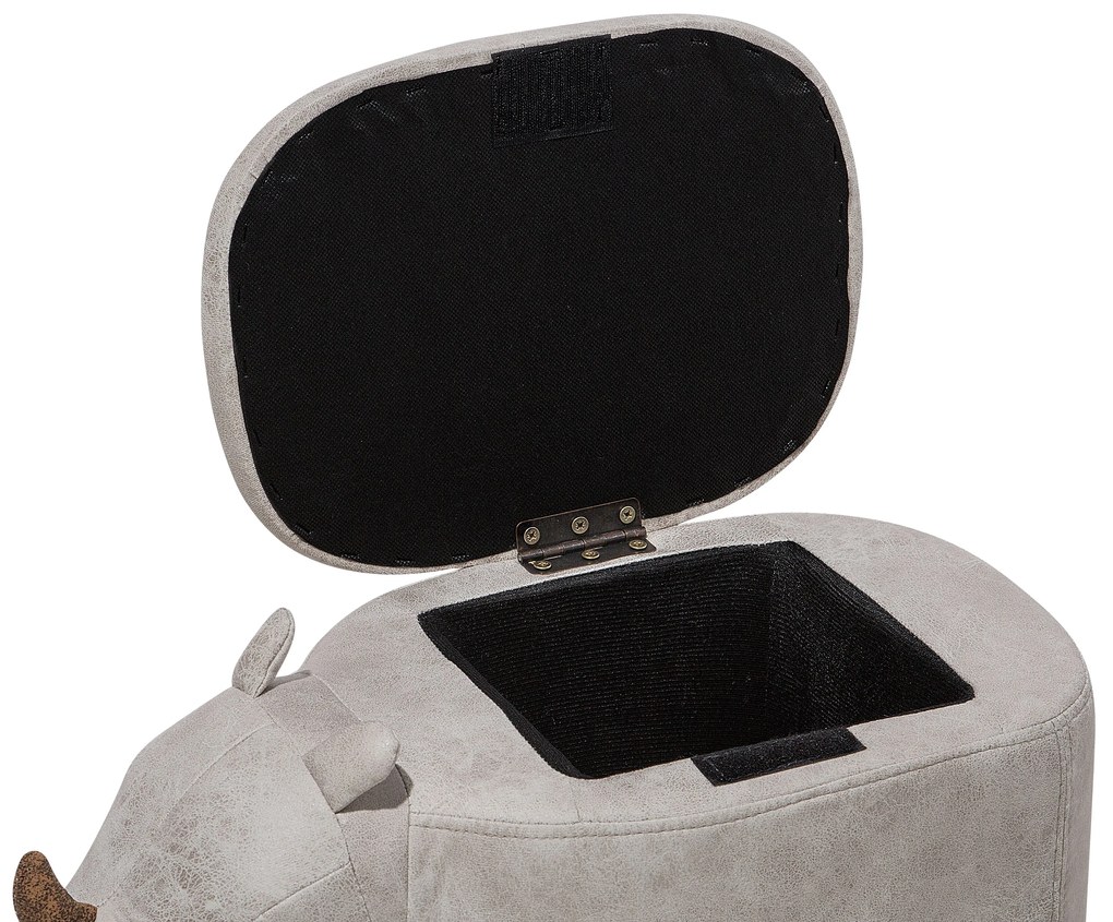 Pouf in tessuto similpelle grigio chiaro RHINO Beliani