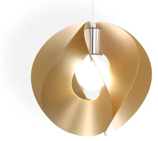 Sospensione Moderna A 1 Luce Atom In Polilux Oro D54 Made In Italy