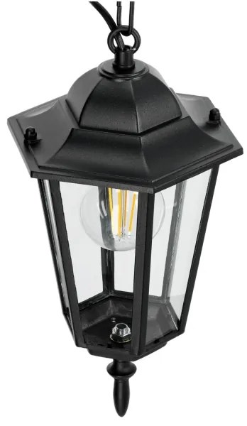 Lampadario da esterno a sospensione con catena 1xE27/60W/230V nero