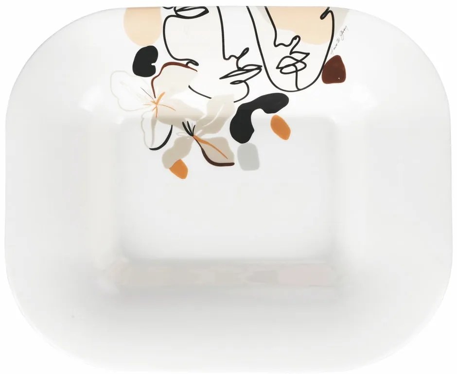 Piatto da portata in ceramica , 43,5 x 35,5 cm Face to Grey - VDE Tivoli 1996