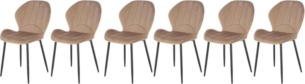 Set di 6 sedie K538 velluto beige