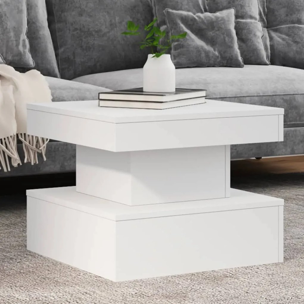 Tavolino Da Salotto Con Luci Led Bianco 50x50x40 Cm /