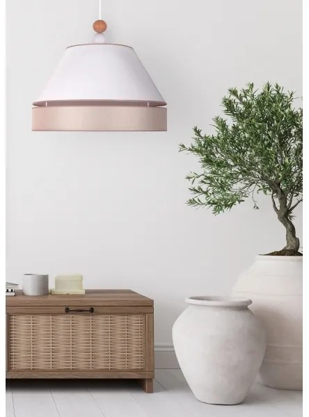 Duolla - Lampadario a sospensione con filo AVIGNON 1xE27/15W/230V diametro 50 cm bianco/beige