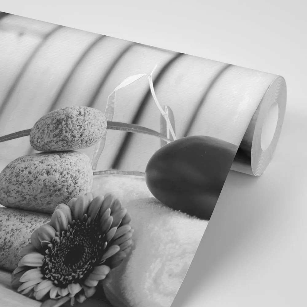 Carta da parati autoadesiva – Natura morta wellness in bianco e nero