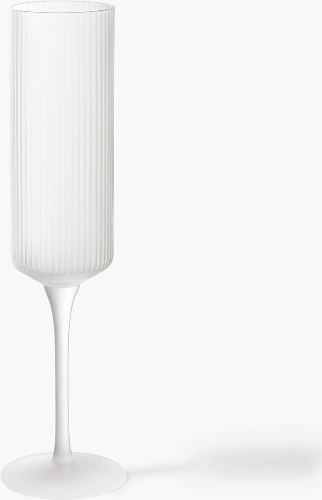 Set di 2 flute da champagne in vetro soffiato Ripple