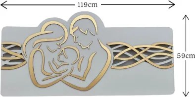 Capezzale quadro 59x119 cm legno laminato Sacra Famiglia Oro