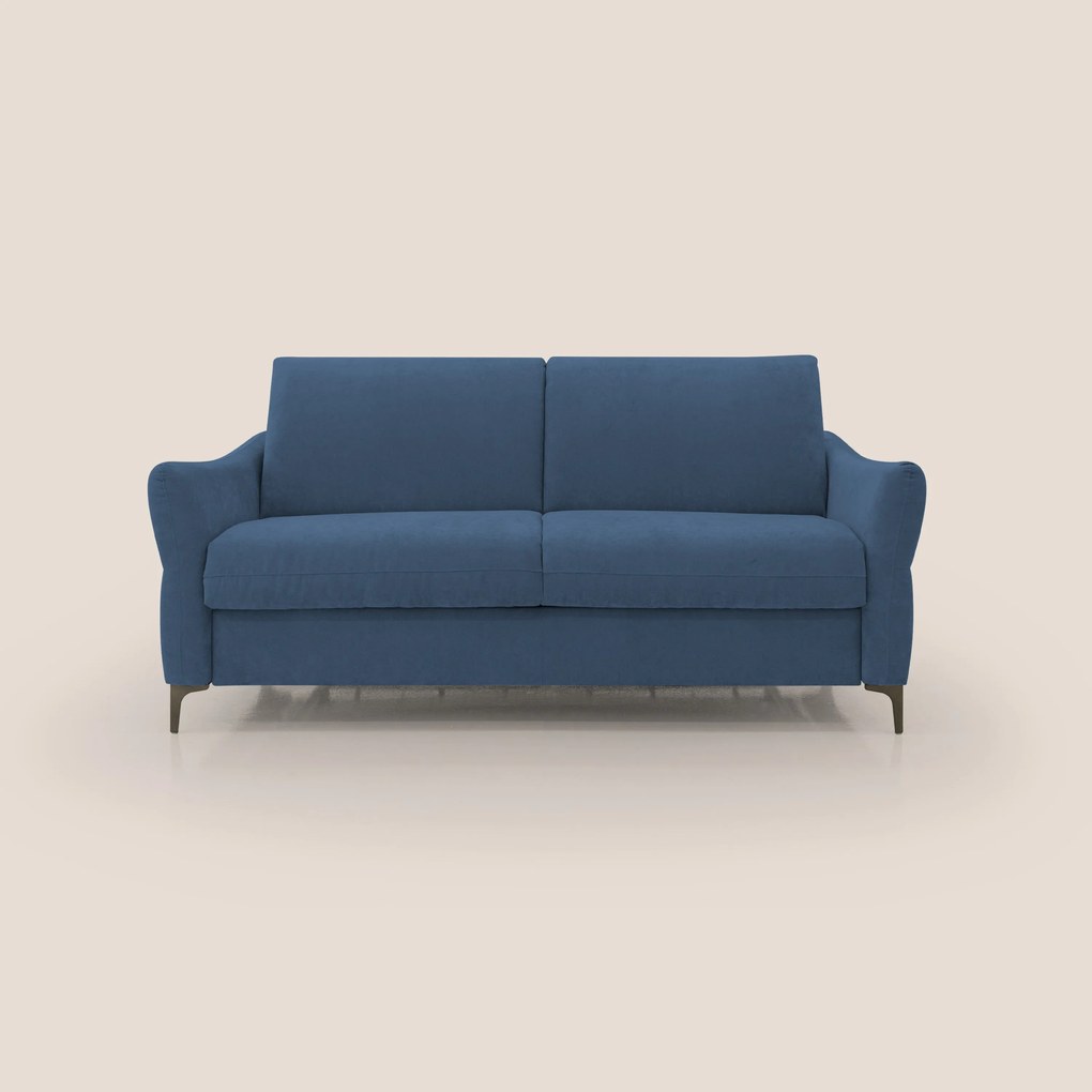 Dalia divano letto con materasso H18 cm e piedi alti in raffinato tessuto smacchiabile T17