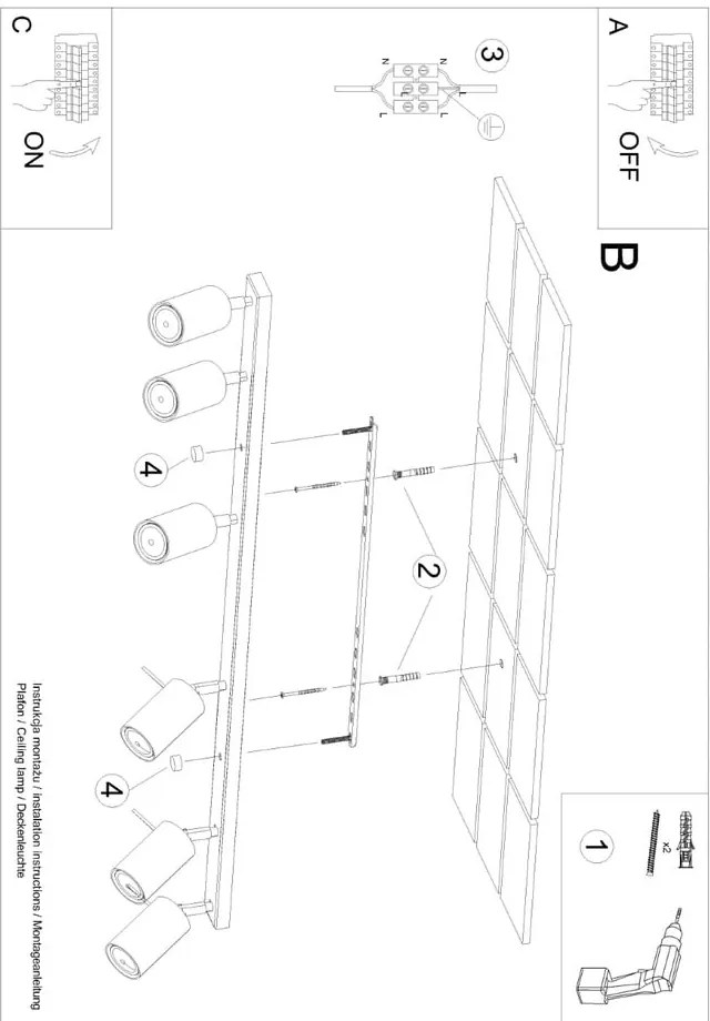 Faretto color crema 6x117 cm Etna – Sollux