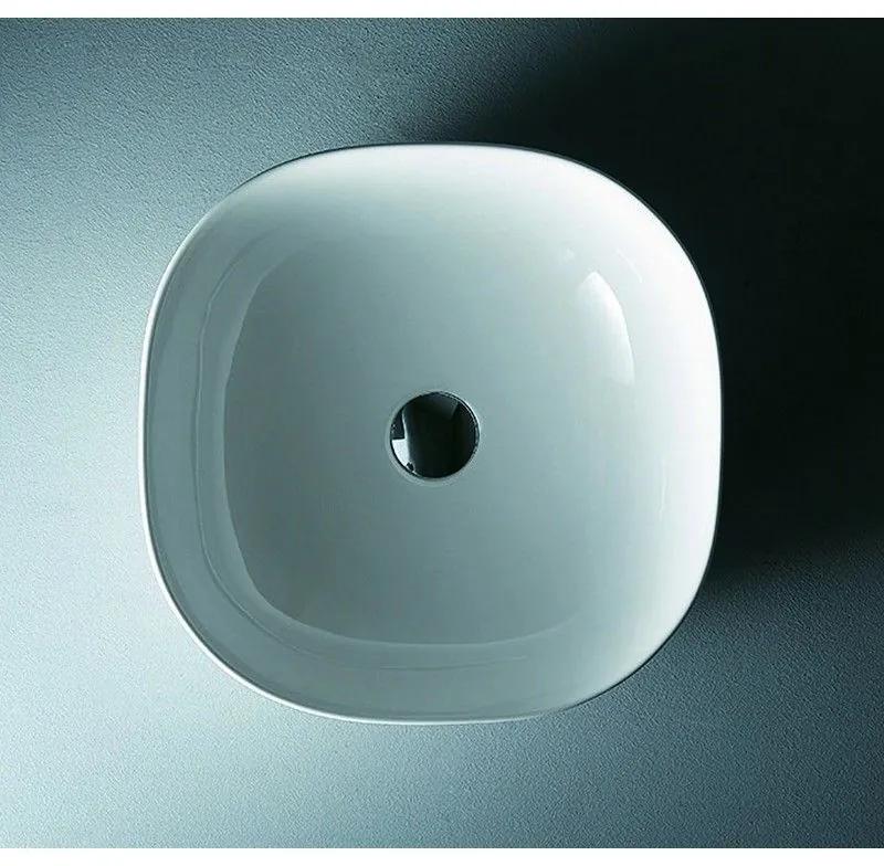 Kamalu - lavabo appoggio 41cm ceramica slim modello litos-0015