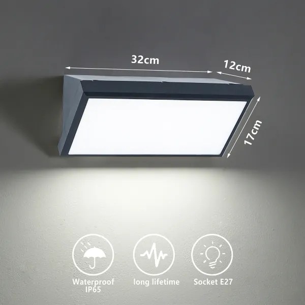 Brilagi-LED RGBW Applique da esterno TRIANGLE 1xE27/9W/230V antraciteIP65