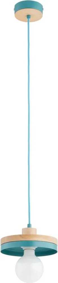 Lampada a sospensione su cavo LARSO 1xE27/15W/230V verde menta/beige