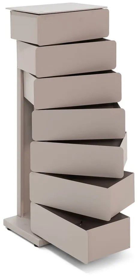 Cassettiera in metallo grigio-beige 37x98,5 cm Joey - Spinder Design