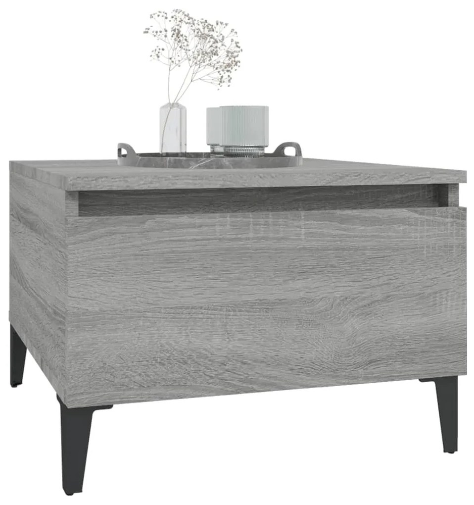 Tavolini 2pz grigio sonoma 50x46x35 cm in legno multistrato