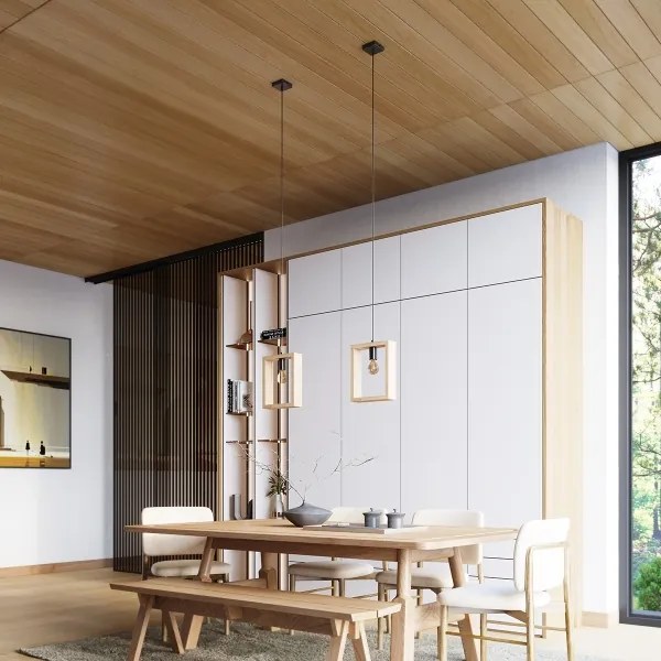 Sollux SL.1310 - Lampadario a sospensione con filo ARIES 1xE27/15W/230V faggio/beige