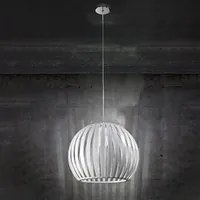 Lampadario In Metallo Contemporaneo Slice Cromo Bianco 1 Luce E27 Grande