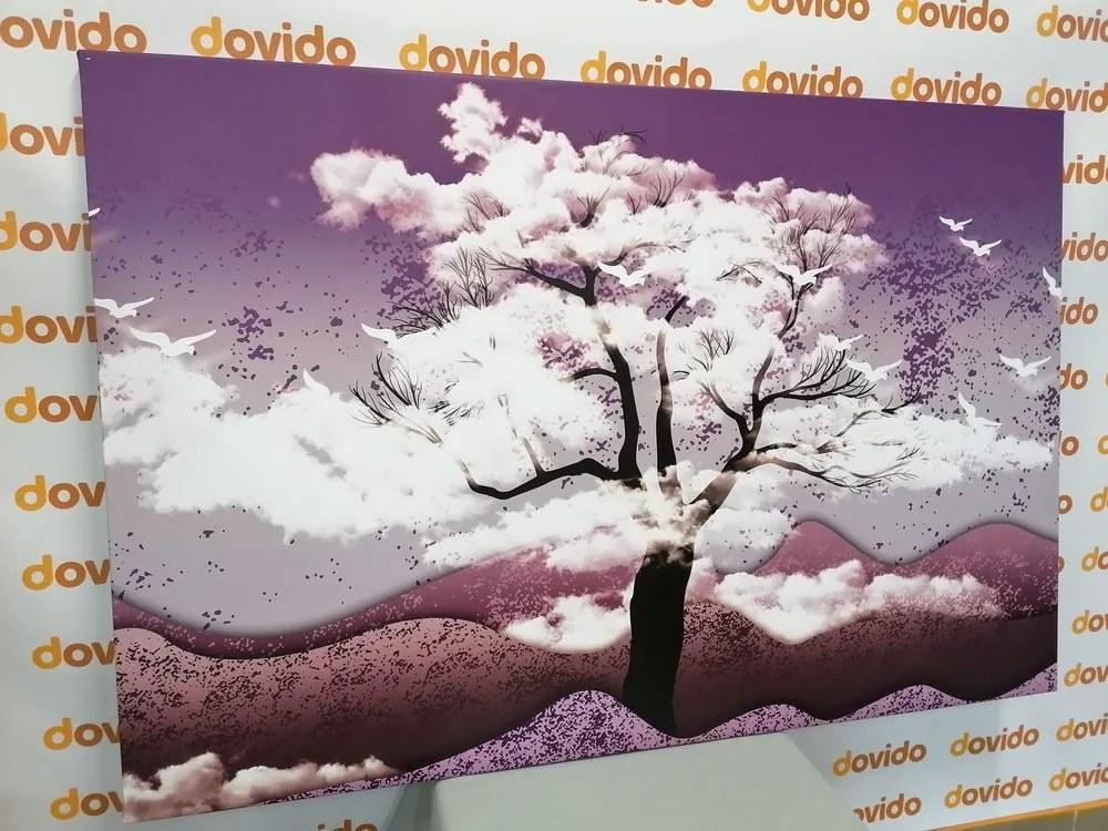 Stampa su tela – Albero immerso nelle nuvole