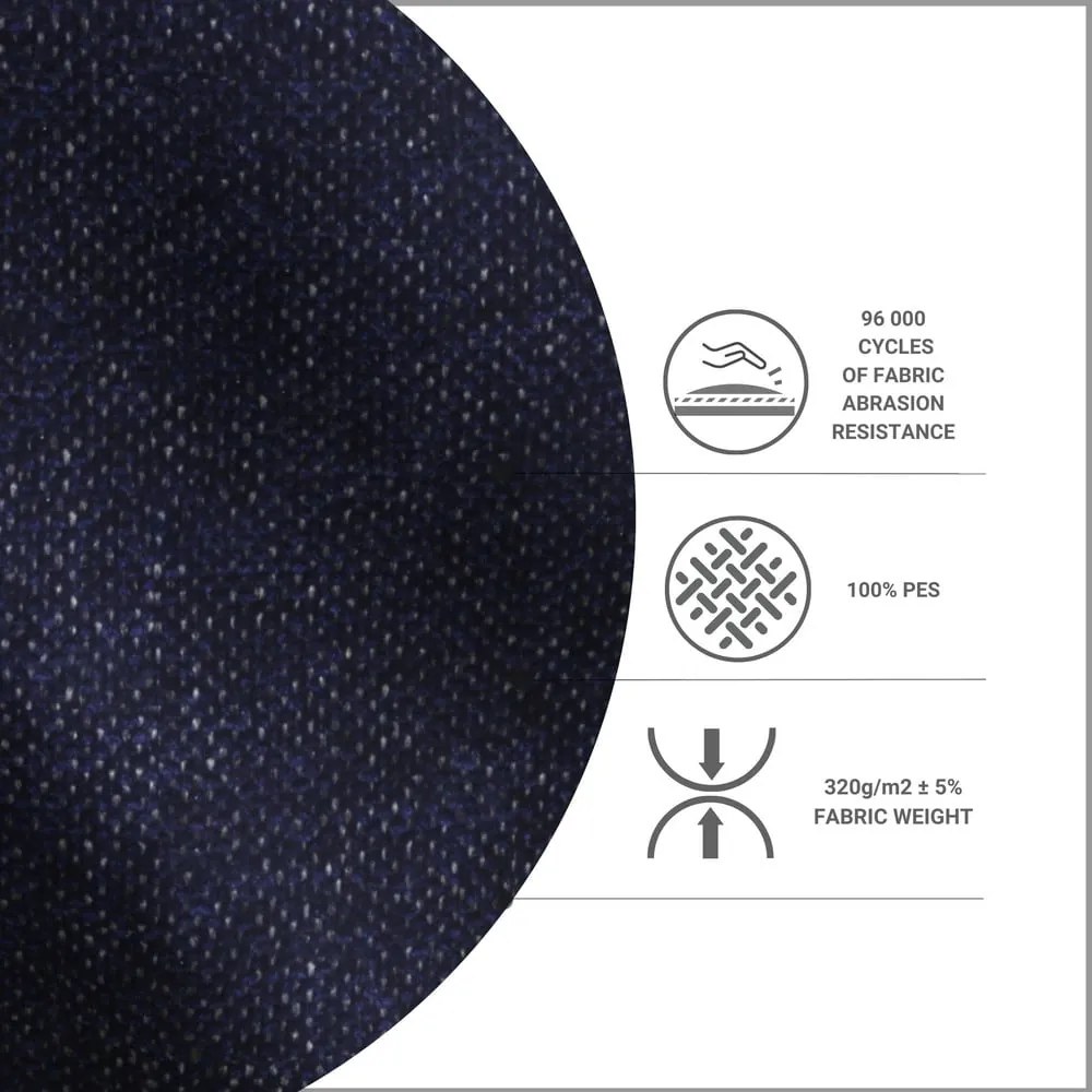 Letto boxspring con contenitore in blu scuro-naturale 180x200 cm Asahi - Maison de Rêve