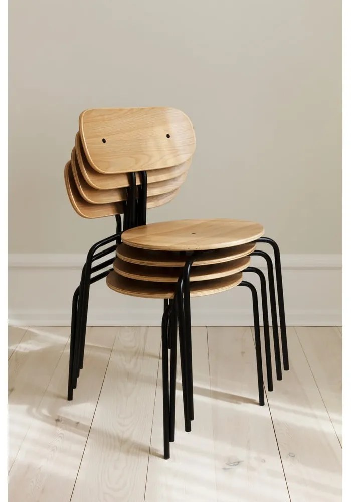 Sedia da pranzo nera e beige Curious - UMAGE