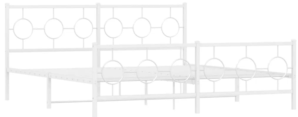 Giroletto con testiera e pediera metallo bianco 183x213 cm