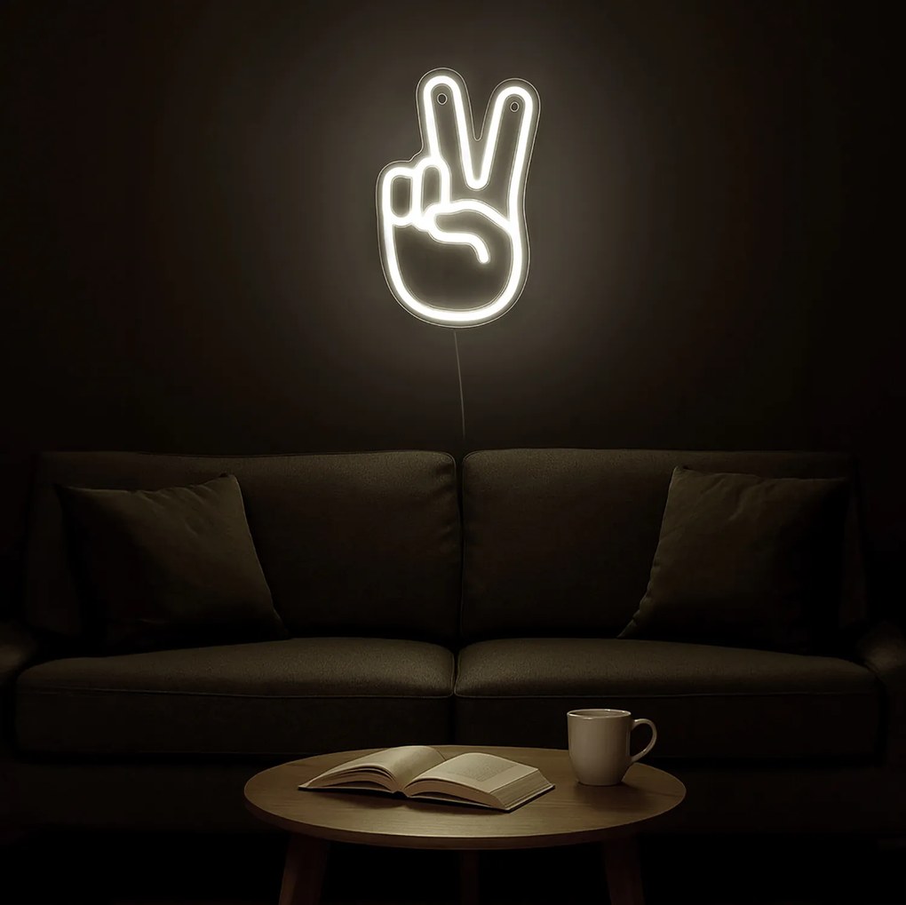 Insegna neon bianco Vittoria da parete usb