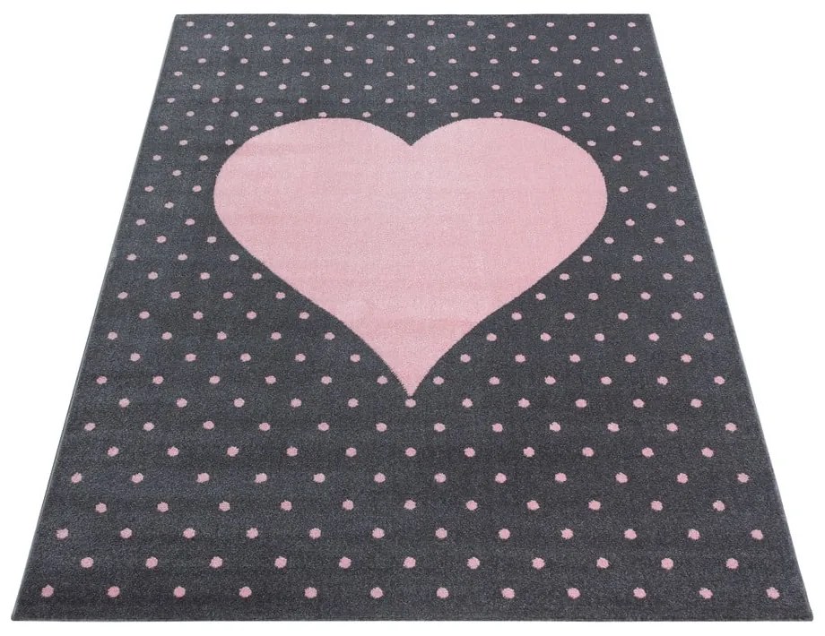 Tappeto per bambini rosa-grigio 80x150 cm Bambi - Ayyildiz Carpets