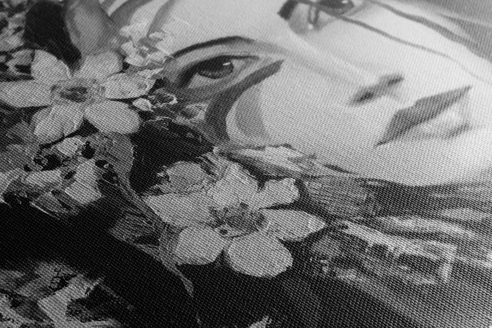 Stampa su tela – Pittura originale di una donna in bianco e nero