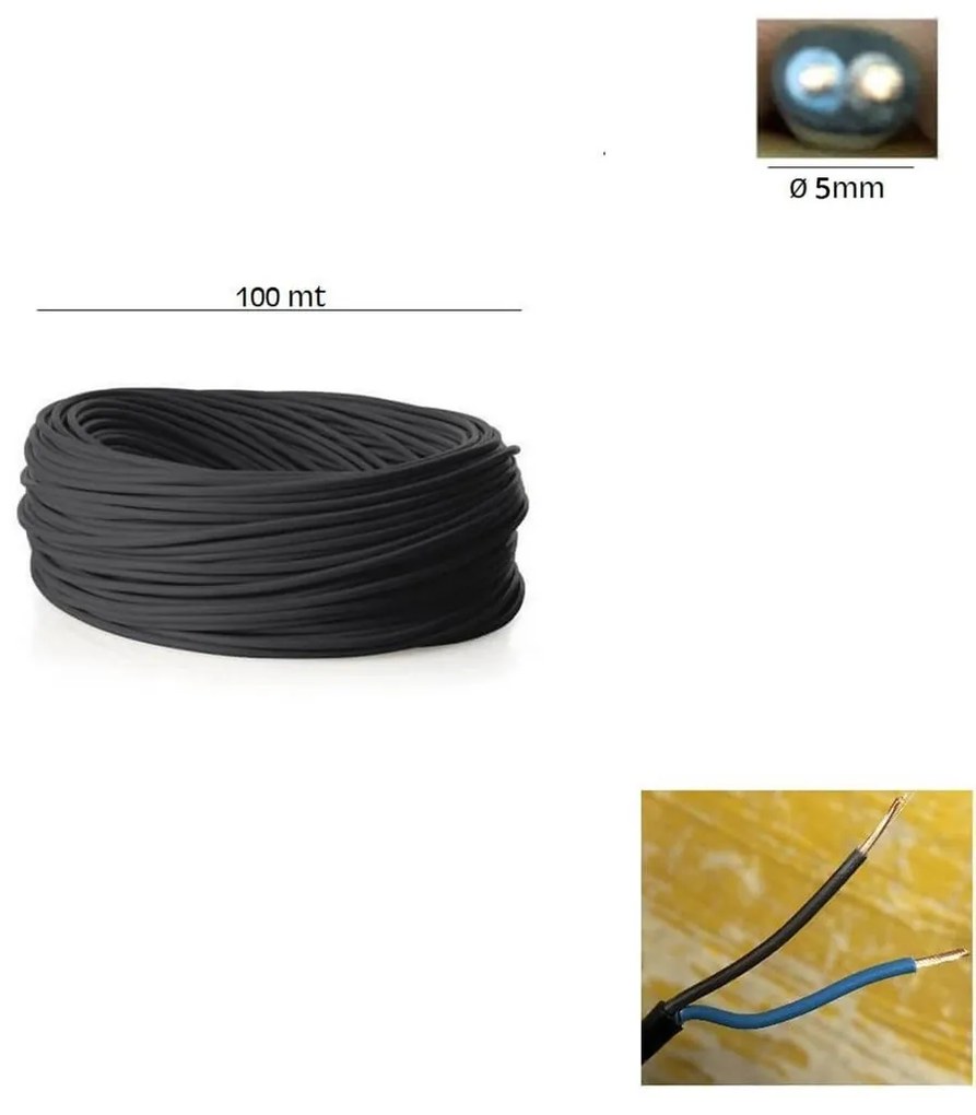 Cavo nero 2x075mm2– Bobina 100m