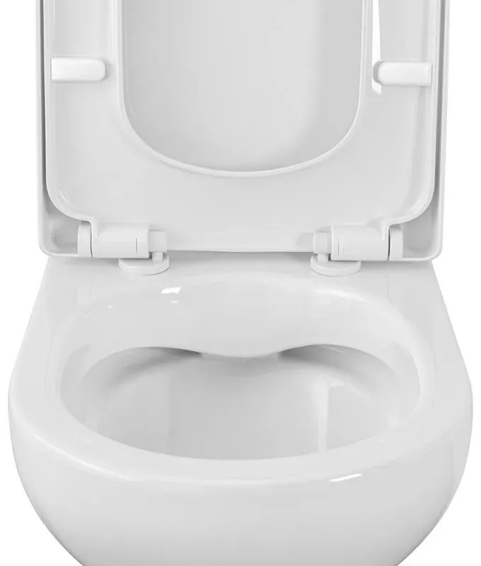 Sanitari filomuro Rimless ceramica bianca con sedile soft close Vima