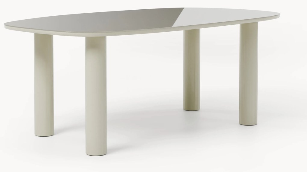 Tavolo organico con piano in vetro Beni, 200 x 110 cm