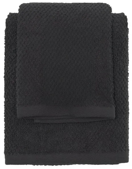 Set asciugamani bagno nero per viso e ospite in cotone puro Spring