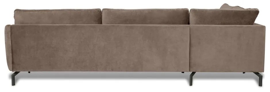 Divano angolare in velluto marrone-beige (angolo sinistro) Magic - Scandic