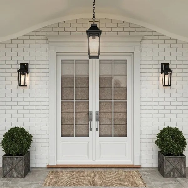 Quoizel QZ-BUCKLEY-S-MBK - Applique da esterno S BUCKLEY 1xE27/40W/230V IP44