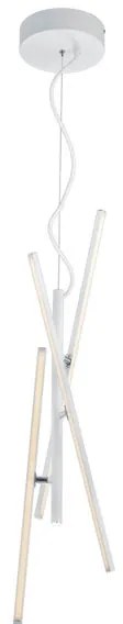 Lampadario LED moderno Tiriac bianco, luce calda 830 lumen