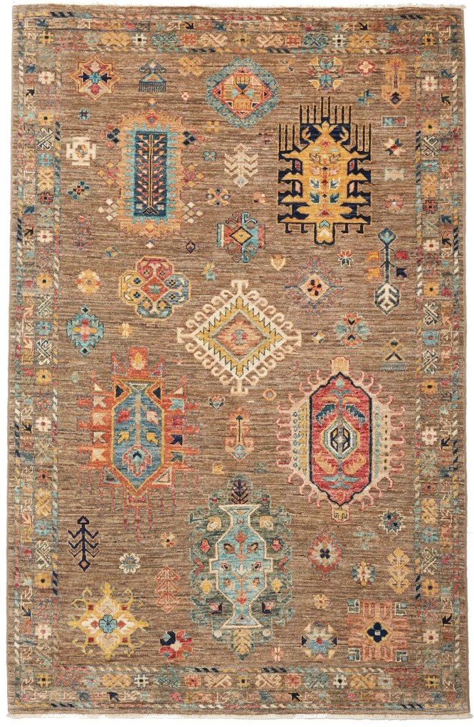 Samarkand Tappeto orientale 180 x 120 Grigio (Pakistan) Annodato A Mano