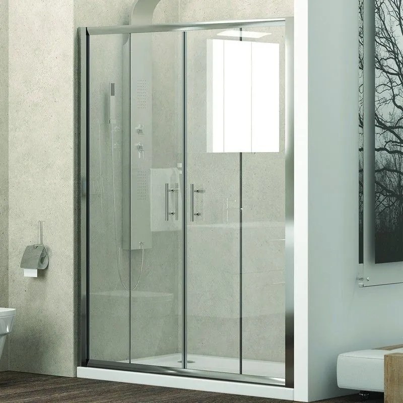 Kamalu - box doccia nicchia 180cm porte scorrevoli centrali kf6000