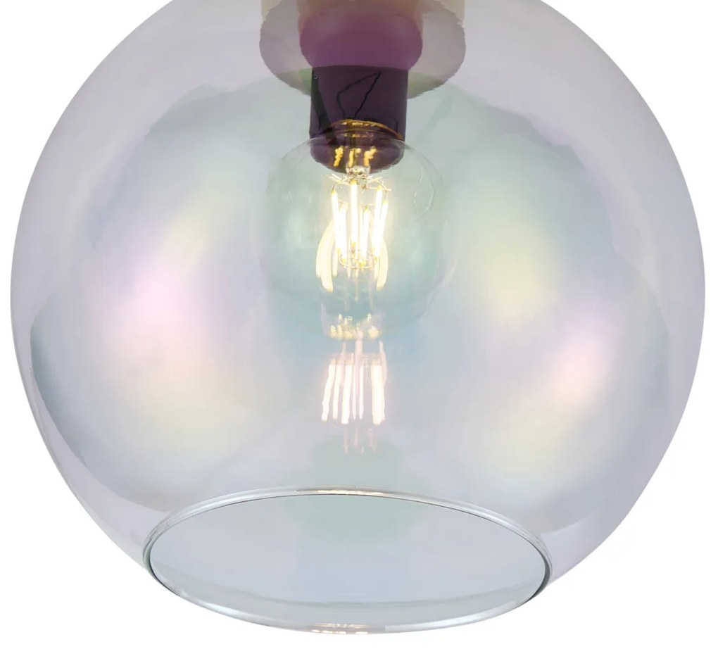 Plafoniera Art Déco oro con vetro arcobaleno - Sandra