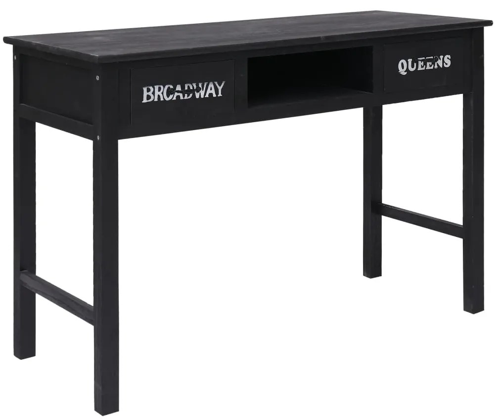 Tavolo Consolle Nero 110x45x76 Cm İn Legno /