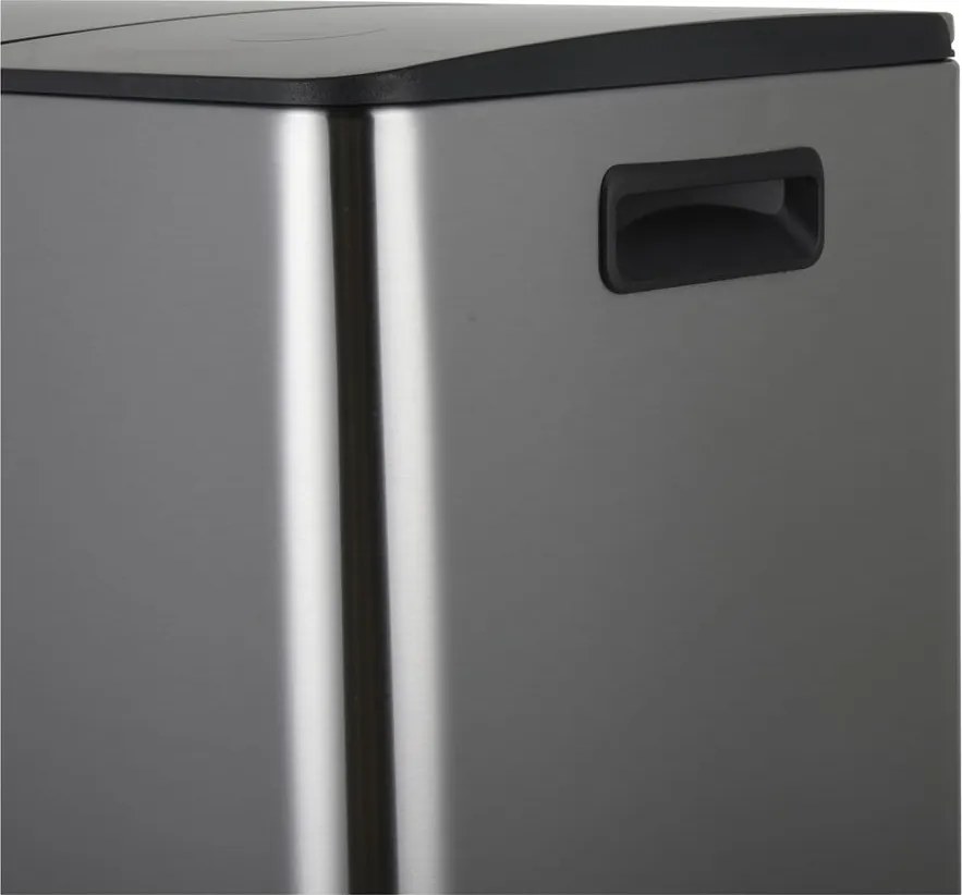 Cestino per la spazzatura color argento opaco in acciaio per raccolta differenziata/con pedale 2x20 l Aliya – Spirella