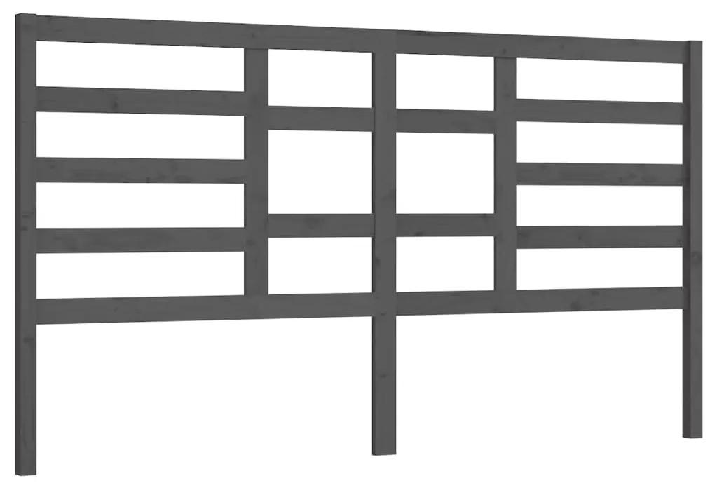 Testiera letto grigia 186x4x104cm in legno massello di pino