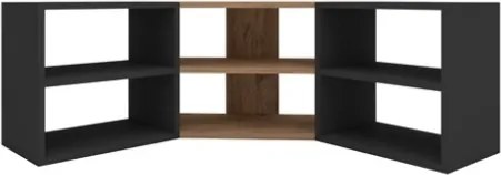 Mobile TV Ad Angolo Design Moderno Con Vani A Giorno Donna Rovere E Antracite