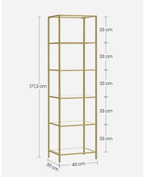 Libreria GLASY dorata