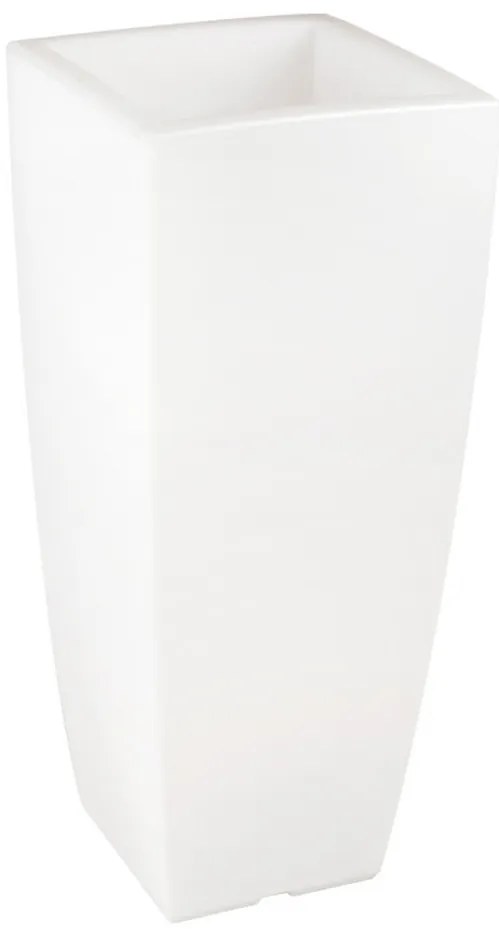 Vaso Illuminabile Quadrato 40x40xH90cm E27 Colore Bianco